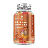 Multivitamíny a omega 3-6-9 pro děti, 120 gumových medvídků